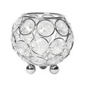 Elegant Garden Design Elegant Designs HG1004-CHR 3 in. Elipse Crystal Circular Bowl Candle Holder; Flower Vase; Wedding Centerpiece - Favor - Chrome HG1004-CHR